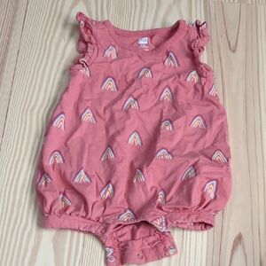 Tea Collection Coral Rainbow Romper